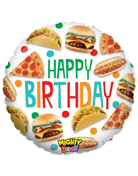 21in Betallic Mighty Food Birthday Balloon - Joker Party Supply