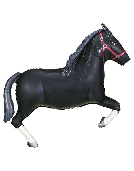 34in Betallic Black Horse Balloon