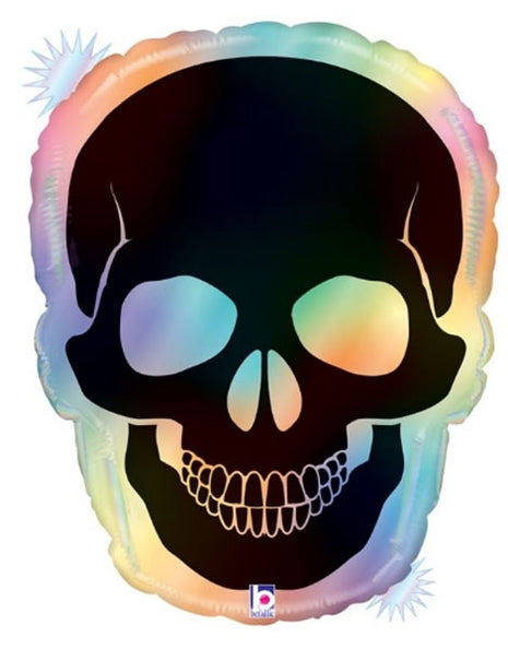 27in Betallic Opal Skull Balloon