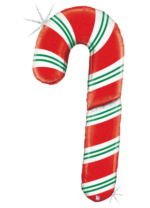60in Betallic Holographic Special Delivery Candy Cane Balloon - Joker Party Supply