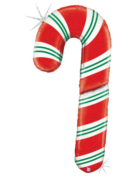 60in Betallic Holographic Special Delivery Candy Cane Balloon - Joker Party Supply
