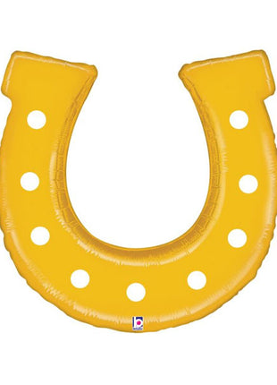 25in Betallic Golden Horseshoe Balloon - Joker Party Supply