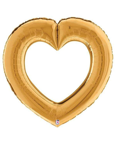 32in Betallic Linking Heart Gold Balloon - Joker Party Supply