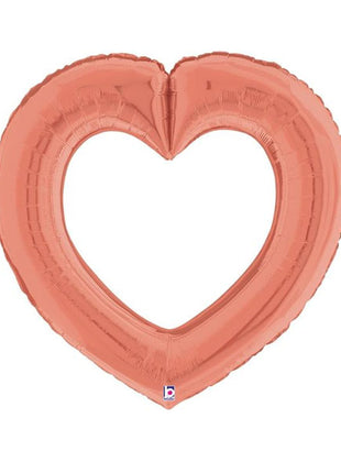 32in Betallic Rose Gold Linking Heart Balloon - Joker Party Supply