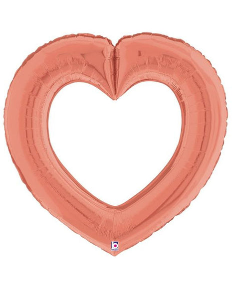 32in Betallic Rose Gold Linking Heart Balloon - Joker Party Supply