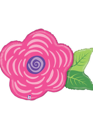 30in Betallic Pink Flower Balloon - Joker Party Supply