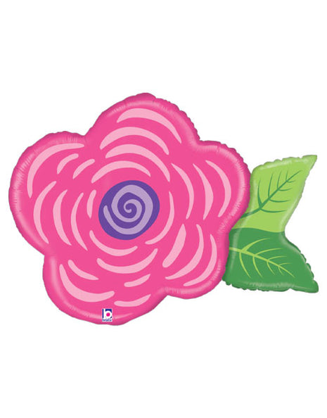 30in Betallic Pink Flower Balloon - Joker Party Supply