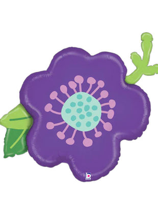 30in Betallic Purple Flower Balloon - Joker Party Supply