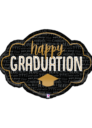 30in Betallic Happy Graduation Frame Balloon