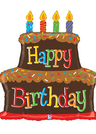 37in Betallic Birthday Chocolate Cake Balloon