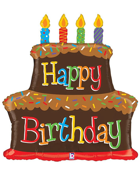 37in Betallic Birthday Chocolate Cake Balloon