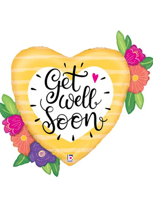 35in Betallic Get Well Soon Flowers Balloon - Joker Party Supply