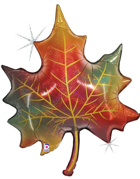 30in Betallic Giltter Fall Leaf Balloon