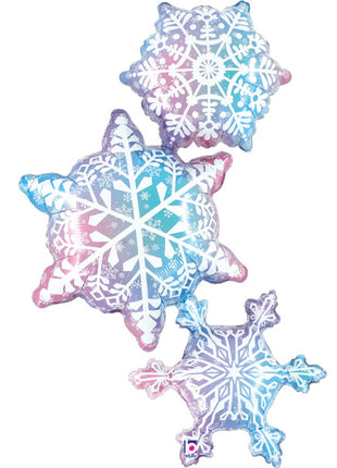 42in Betallic Snowflake Trio Balloon - Joker Party Supply