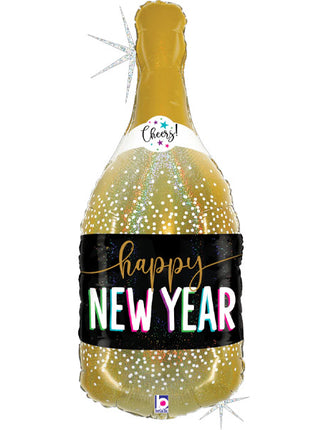 32in Betallic New Year Champagne Bottle Balloon - Joker Party Supply