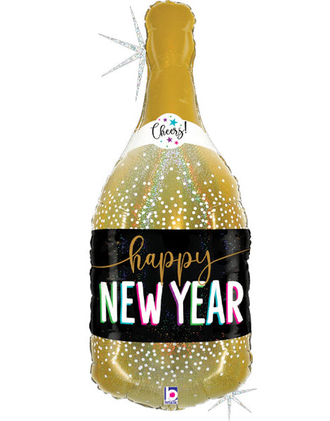 32in Betallic New Year Champagne Bottle Balloon - Joker Party Supply