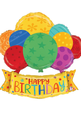 29in Betallic Birthday Balloons Banner - Joker Party Supply