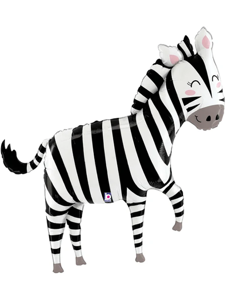 43in Betallic Jungle Zebra Balloon - Joker Party Supply