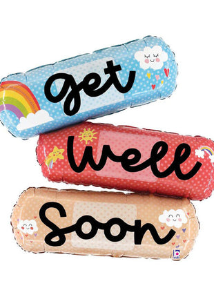 34in Betallic Get Well Soon Bandages Balloon - Joker Party Supply