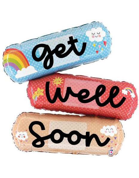34in Betallic Get Well Soon Bandages Balloon - Joker Party Supply