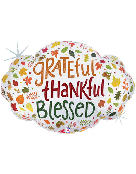 36in Betallic Grateful Thankful Blessed Balloon