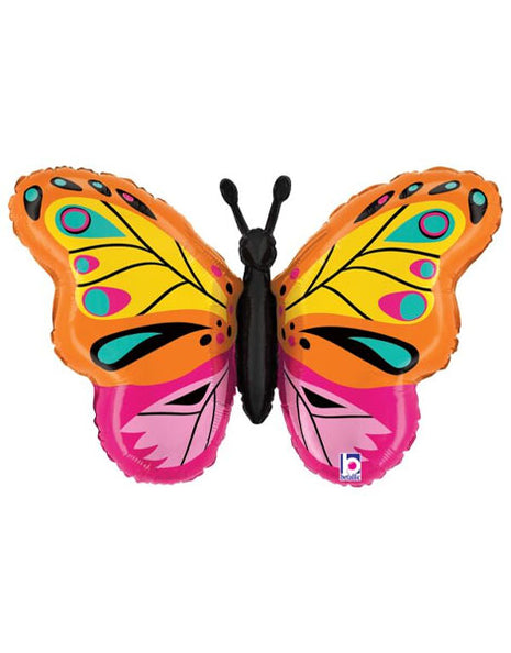 30in Betallic Colorful Butterfly Balloon - Joker Party Supply