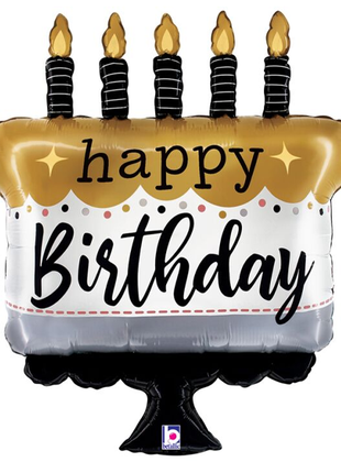 28in Betallic Satin Metallic Birthday Cake Balloon - Joker Party Supply