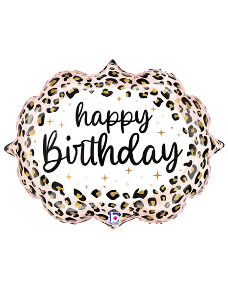 27in Betallic Satin Leopard Birthday Balloon