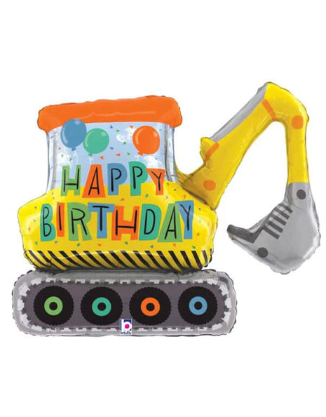 31in Betallic Birthday Construction Excavator Balloon - Joker Party Supply