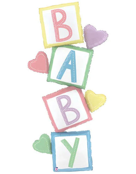 63in Betallic Special Delivery Baby Blocks Balloon - Joker Party Supply
