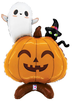 30in Betallic StandUps Jack-O-Lantern Balloon