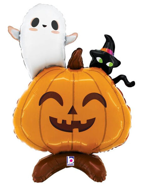 30in Betallic StandUps Jack-O-Lantern Balloon