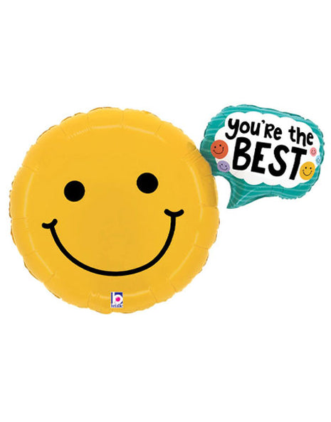 31in Betallic You're the Best Smiley Balloon - Joker Party Supply