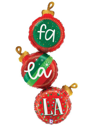 43in Betallic Fa La La Ornaments Balloon - Joker Party Supply