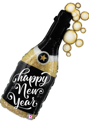 39in Betallic New Year Champagne Bubbles Balloon