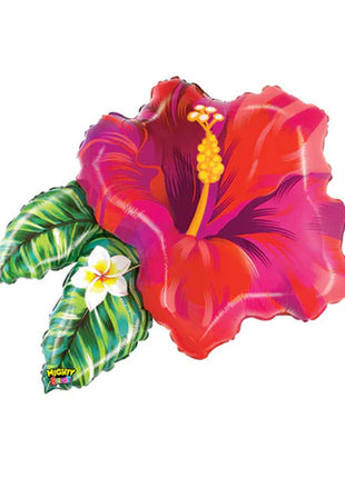 30in Betallic Mighty Red Tropical Flower Balloon - Joker Party Supply