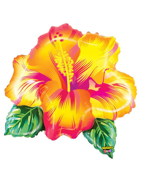26in Betallic Mighty Yellow Tropical Flower Balloon - Joker Party Supply