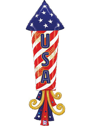 47in Betallic USA Rocket Balloon - Joker Party Supply