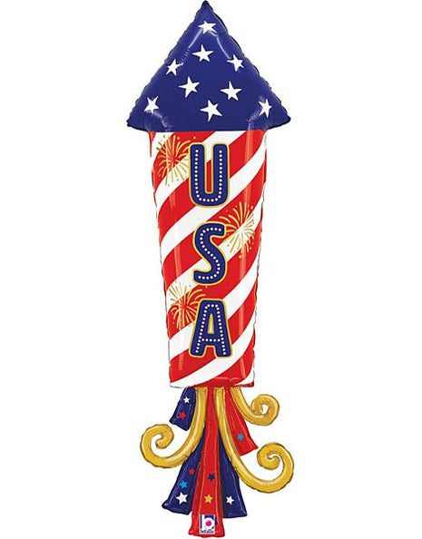 47in Betallic USA Rocket Balloon - Joker Party Supply