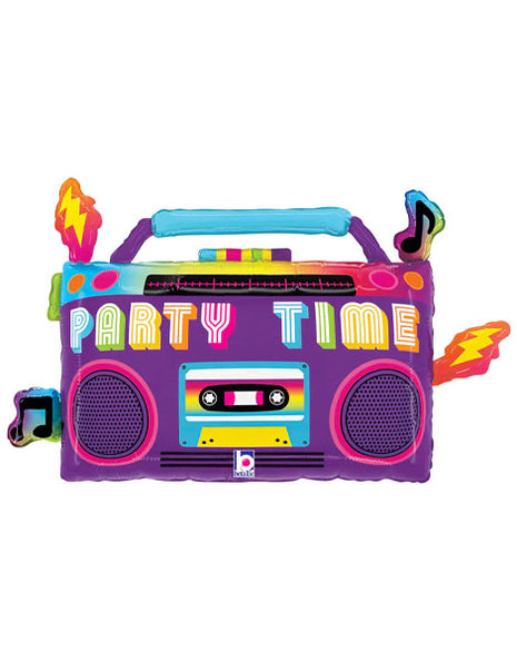28in Betallic Party Time Boom Box Balloon - Joker Party Supply