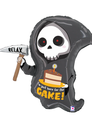25in Betallic Grim Reaper Birthday Cake Balloon - Joker Party Supply