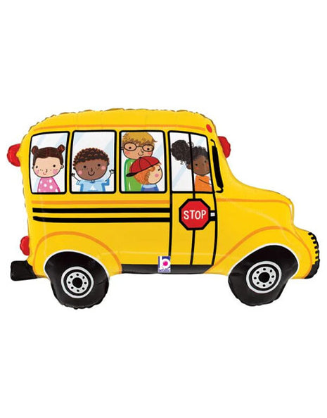 29in Betallic School Bus Balloon - Joker Party Supply