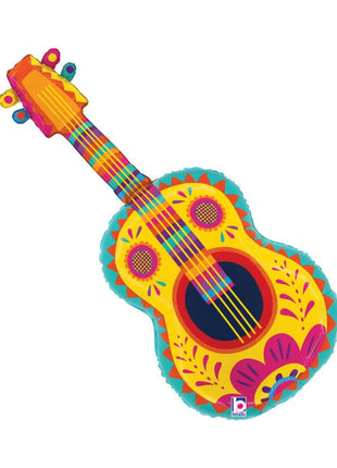 35in Betallic Festive Guitar Balloon