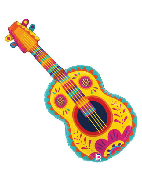 35in Betallic Festive Guitar Balloon