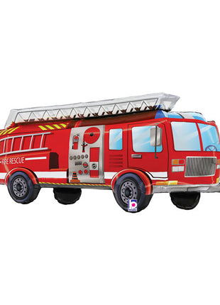 34in Betallic Red Firetruck Balloon
