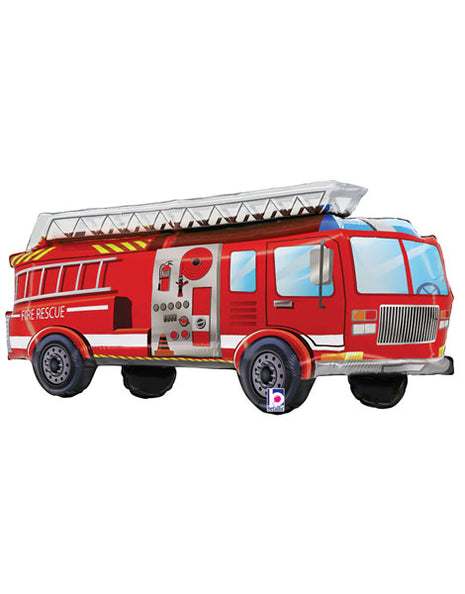 34in Betallic Red Firetruck Balloon