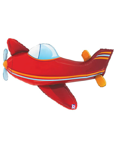 37in Betallic Red Airplane Balloon