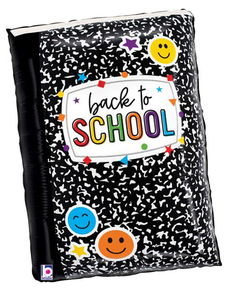 25in Betallic Back to School Composition Book Balloon