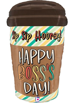 25in Betallic Boss's Day To Go Cup Balloon