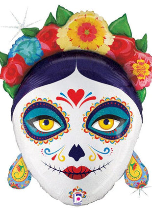 27in Betallic Floral La Catrina Balloon
